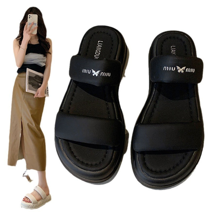 Dame Sommer Slide Sandaler med bredt polstret rem og skridsikker sål Stilla
