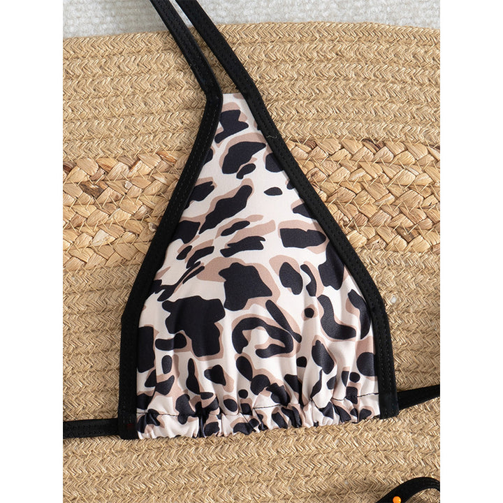 Dame Triangle-top og justerbart snøre-bikini-sæt Stilla