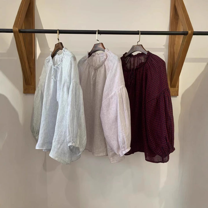 Femme Relaxed Fit Rynket Halsbluse Stilla