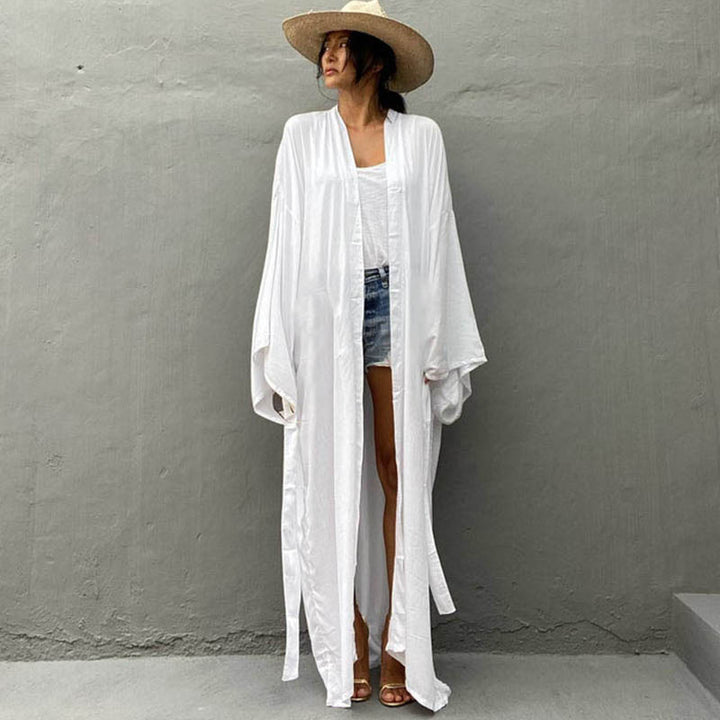 Dame Strandkaftan med flydende snit og elegante ærmer Stilla