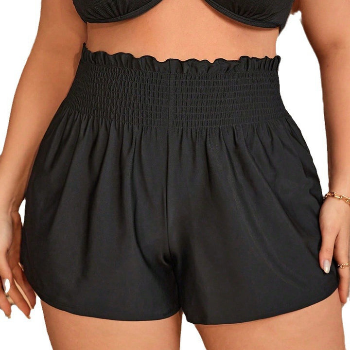 Dame badshorts med elastisk talje og flæse Skovae