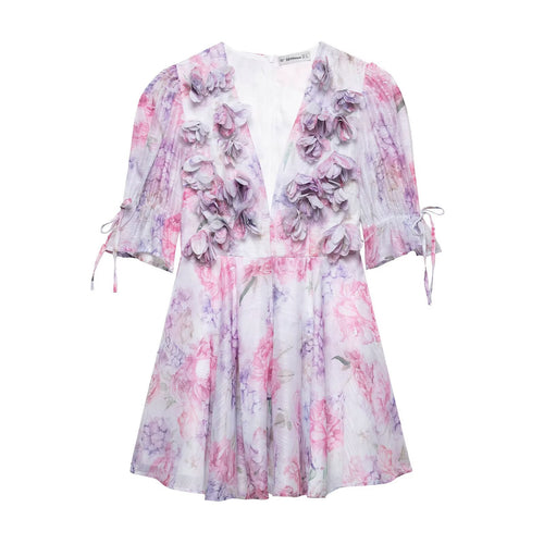Femme Floral Rynkekjole Stilla