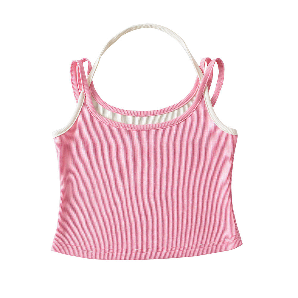 Damer sporty cropped top med raffinerede stropdesigns og elastisk stof Stilla