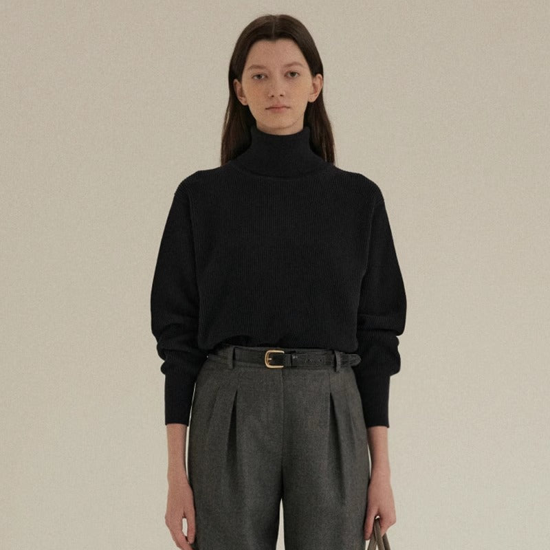 Damer rullekrave sweater med struktureret strikmønster og blød fornemmelse Stilla
