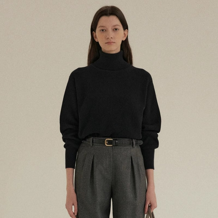 Damer rullekrave sweater med struktureret strikmønster og blød fornemmelse Stilla
