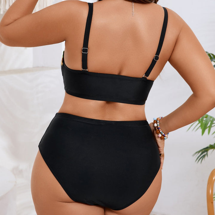 Dame Bandeau-bikini-sæt med floral accent Skovae