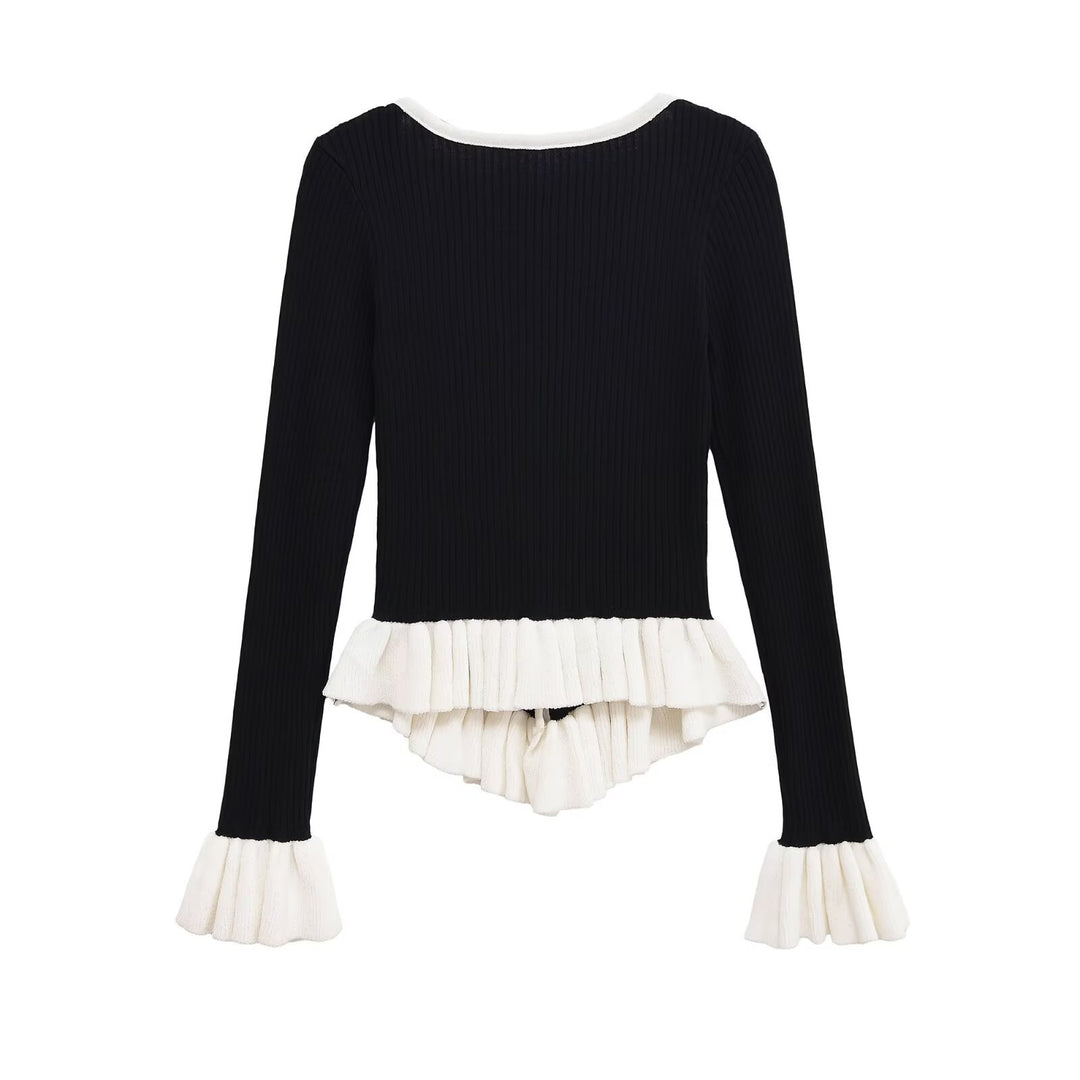 Dame elegant top med rynkedetaljer Stilla