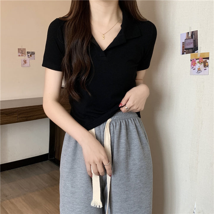 Femme Kort Polo-T-Shirt med Twist-detalje Stilla