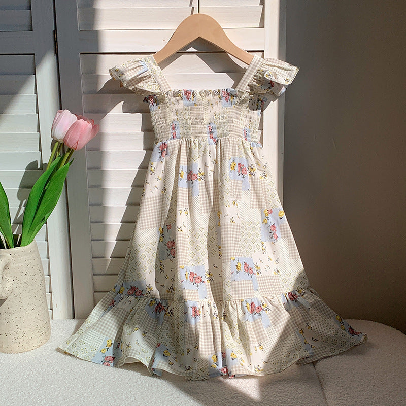 Pige Blomster Patchwork Sommerkjole Stilla