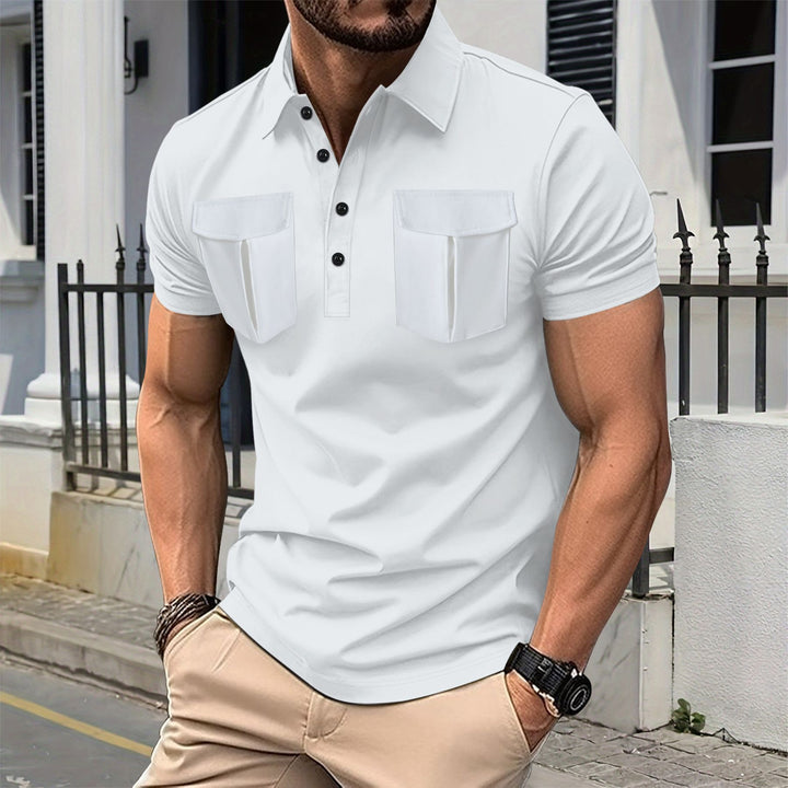 Herrer Poloshirt med praktiske brystlommer og komfortabel pasform Stilla