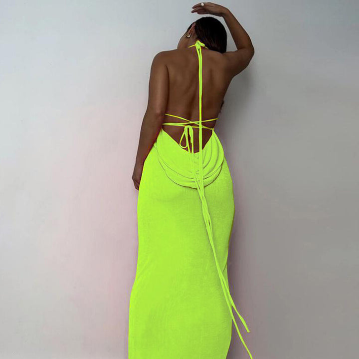 Dame Elegant Draperet Slipkjole Stilla