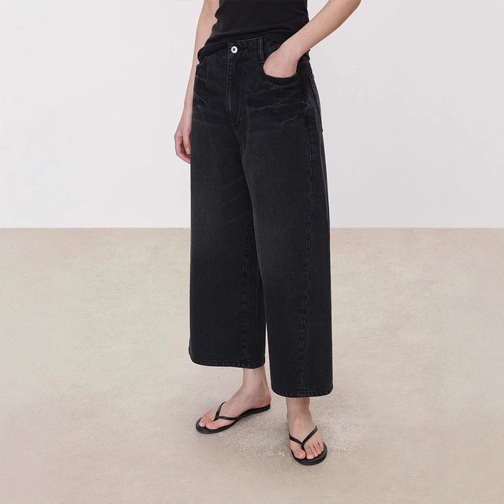 Kvinders brede jeans med høj talje Stilla