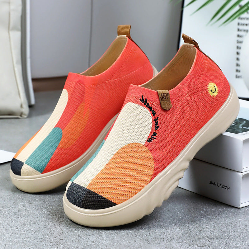 Dame Mode Slip-On Sneakers med farverigt design og elastisk overmateriale Stilla