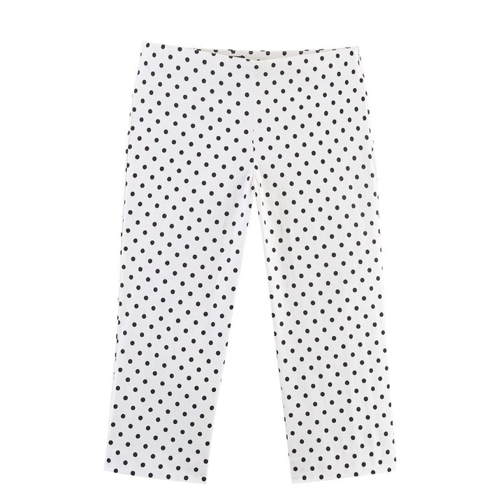 Dame leggings med moderne prikkedesign og elastisk linning Skovae