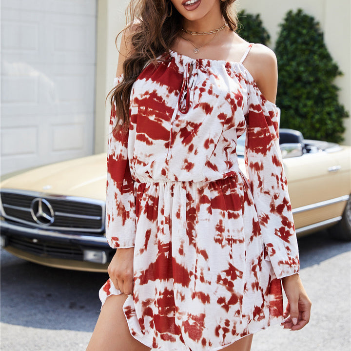 Dame Cold-Shoulder Batik Kjole Stilla
