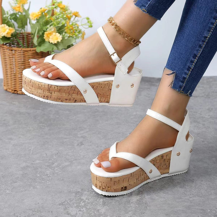 Dame kile-sandaler med elastisk remdesign og korklignende sål Stilla