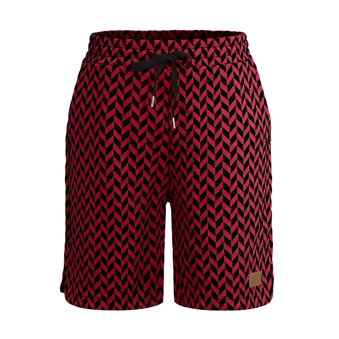 Dame nan Jacquard-Shorts med elastisk komfortliv, snøre og fiskebensmønster Skovae
