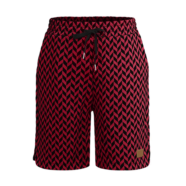 Dame nan Jacquard-Shorts med elastisk komfortliv, snøre og fiskebensmønster Skovae