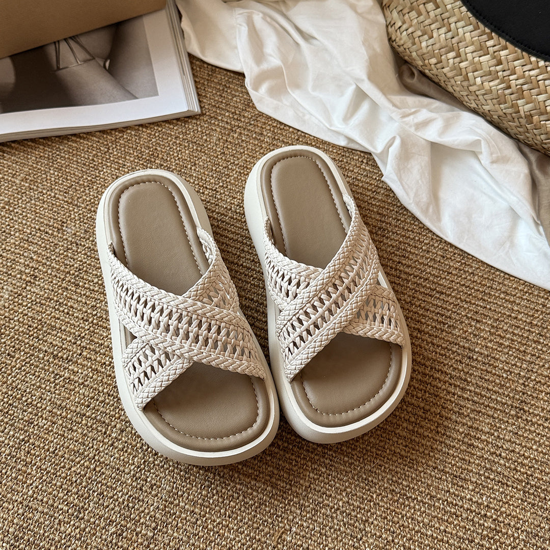 Femme Cross-Rem Plattform Slide Sandaler Stilla