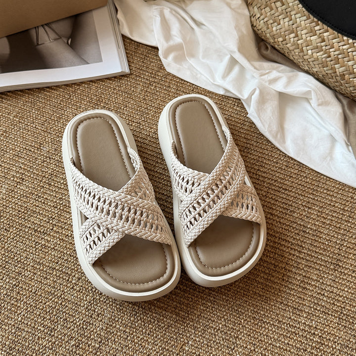 Femme Cross-Rem Plattform Slide Sandaler Stilla