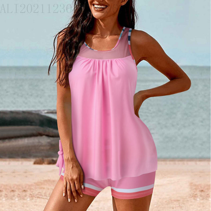 Damer sporty strandoutfit med moderne rynkning Skovae