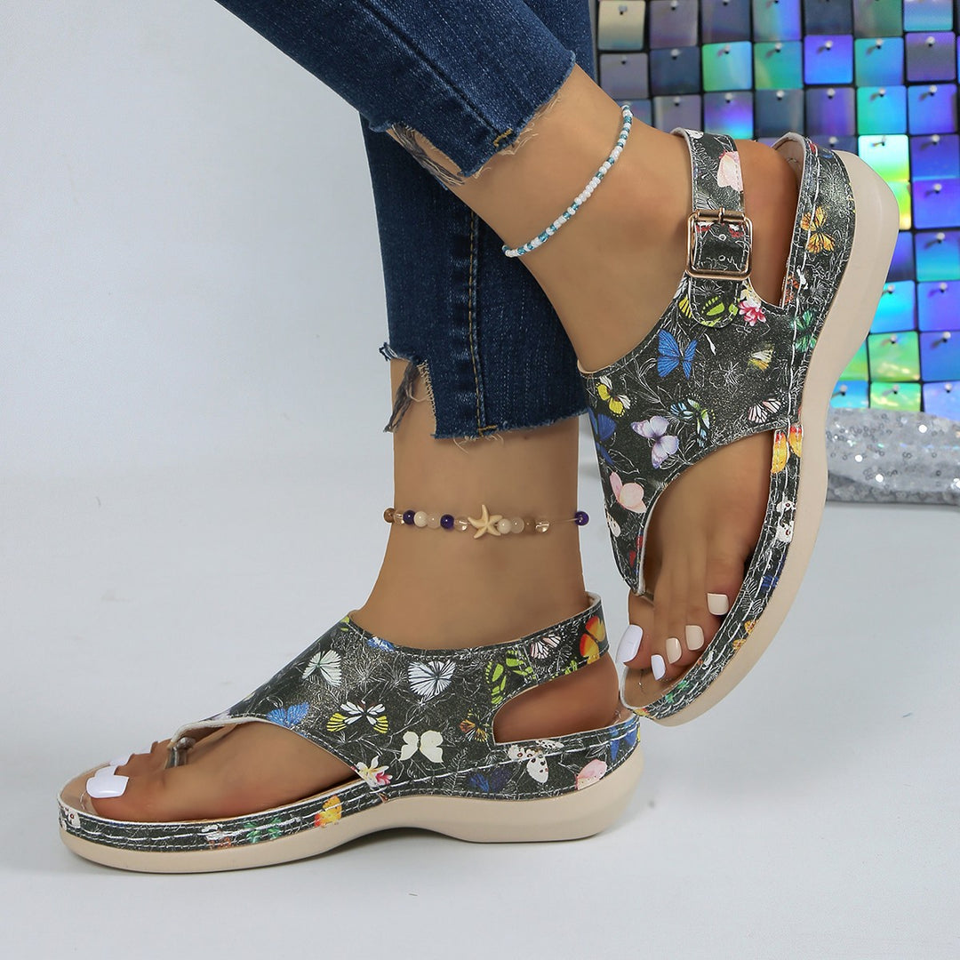 Dame Wedge-sandaler med floralt design og skridsikker sål Stilla