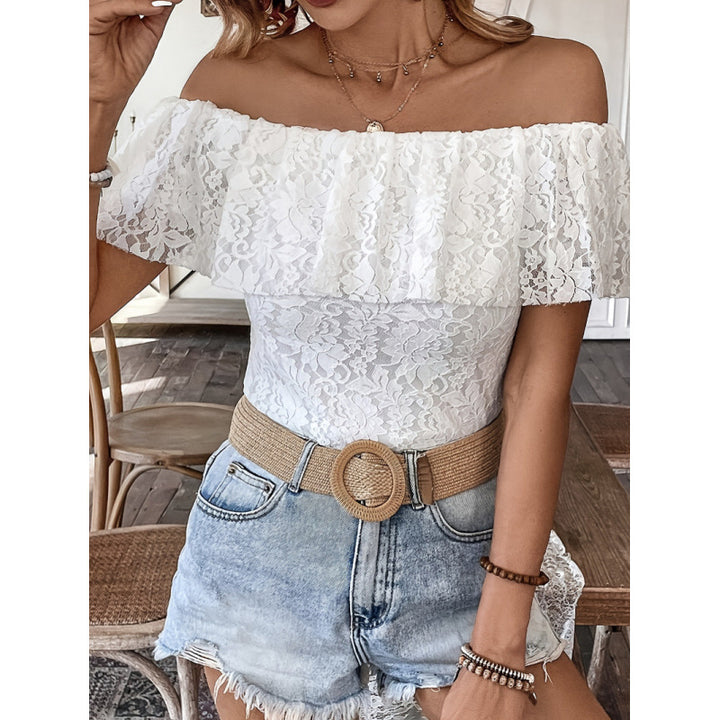 Dame Off-Shoulder Blonde Bluse Skovae