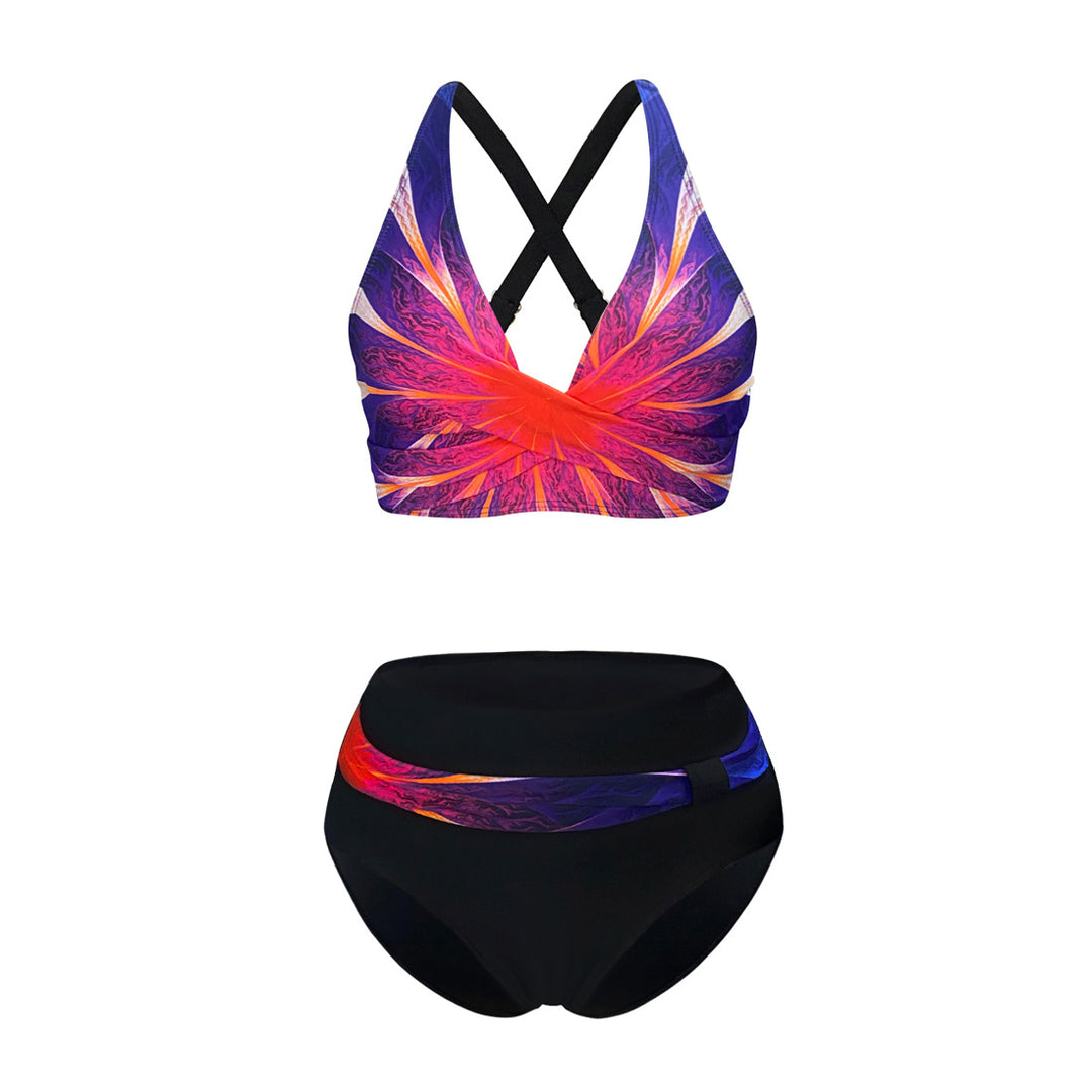 Dame Sportsligt Bikini-Sæt med trendet snit og moderne grafikdesign Skovae