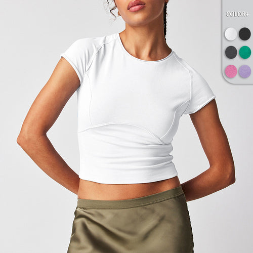 Dame tætsiddende crop-top med struktureret design Stilla