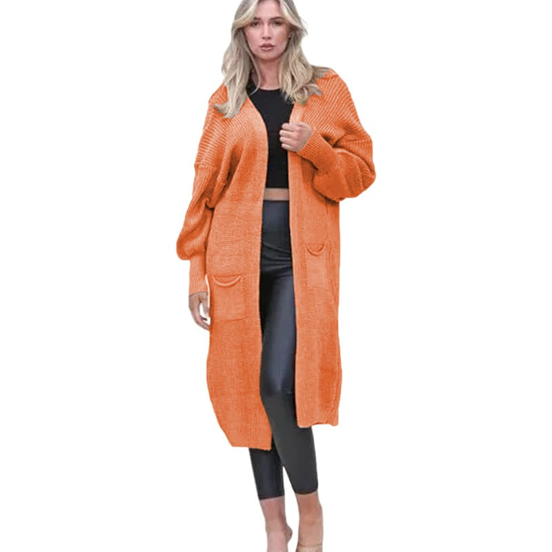 Kvinders Chunky Strik Cardigan med Åbne Lommer og Casual Design Stilla
