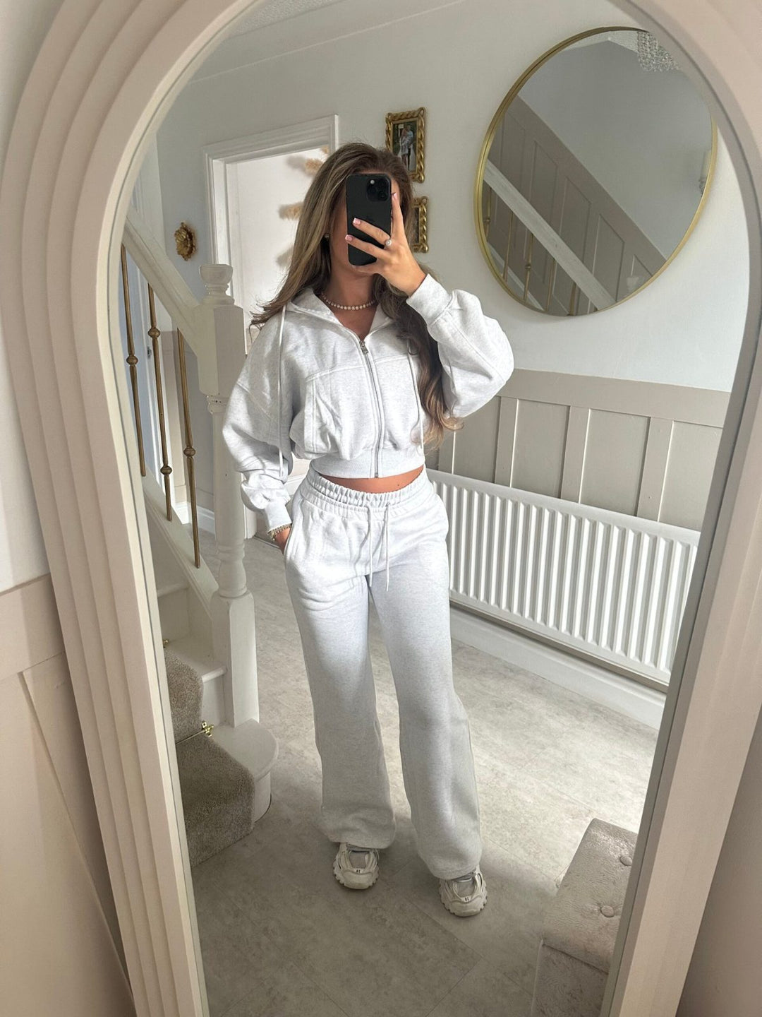 Kvinder casual zip hoodie og loose fit joggingbukser sæt Skovae
