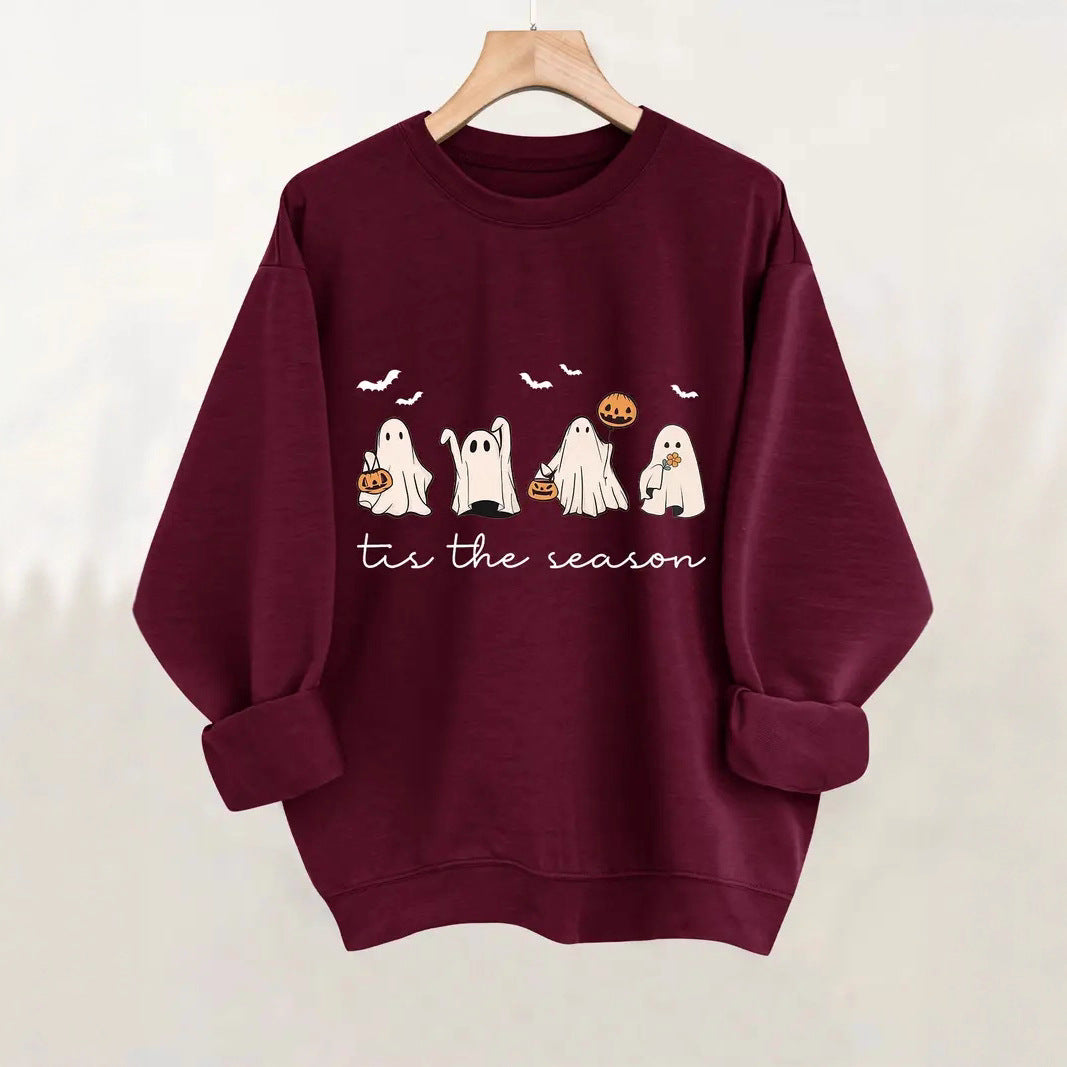 Kvinders sweatshirt med muntert Halloween-motiv og afslappet snit Stilla