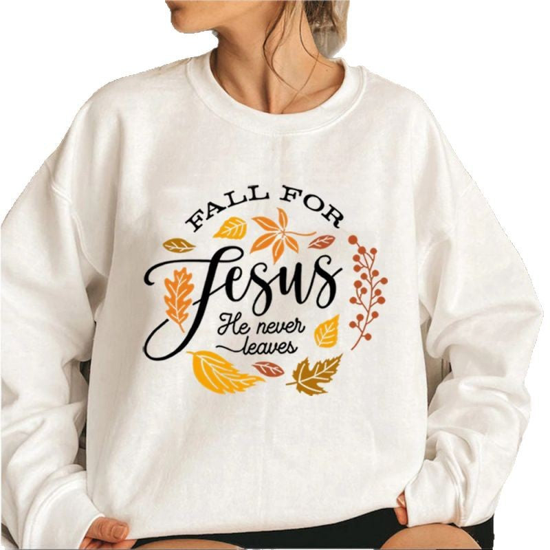 Kvinders sweatshirt med inspirerende botanisk efterårsdesign og behageligt blødt inderfor Stilla