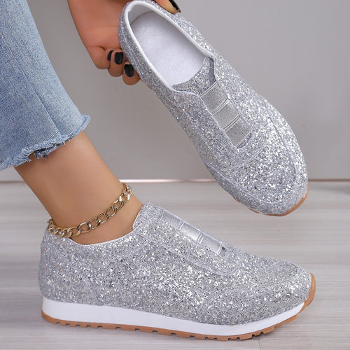 Dame Glitrende Sneakers i elegant Slip-On Design med åndbar sål Stilla