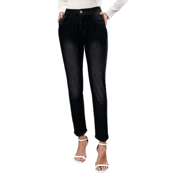 Dame Skinny Jeans i moderne Used-Look med høj talje og elastisk stretch Skovae