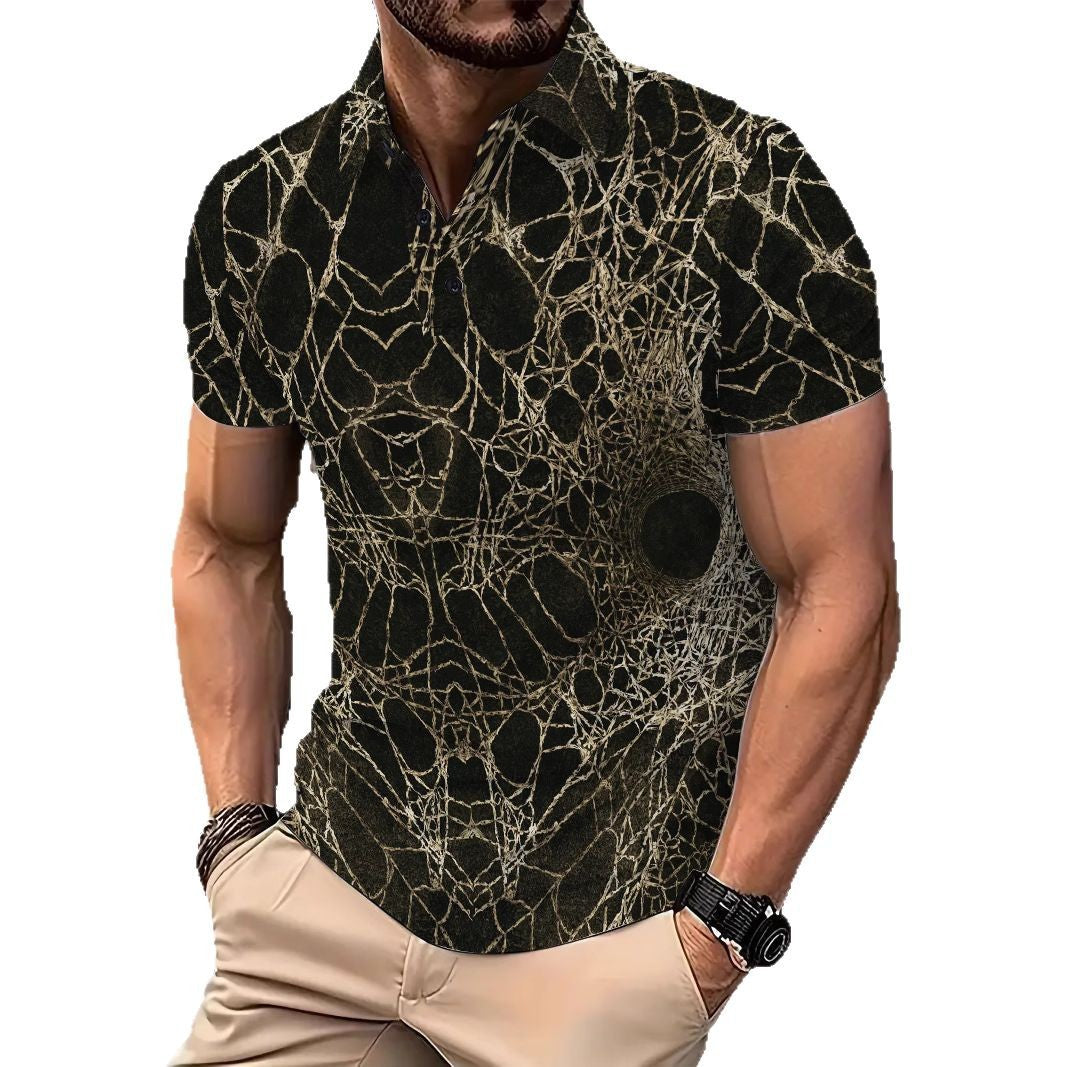 Herrer Poloshirt med unikt grafisk design og åndbare egenskaber Stilla