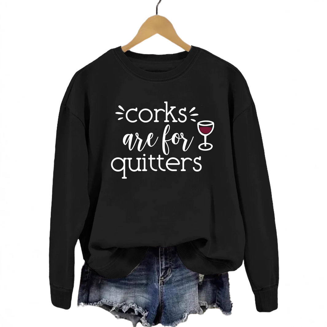 Kvinders sweatshirt med kreativt slogan og afslappet snit Stilla