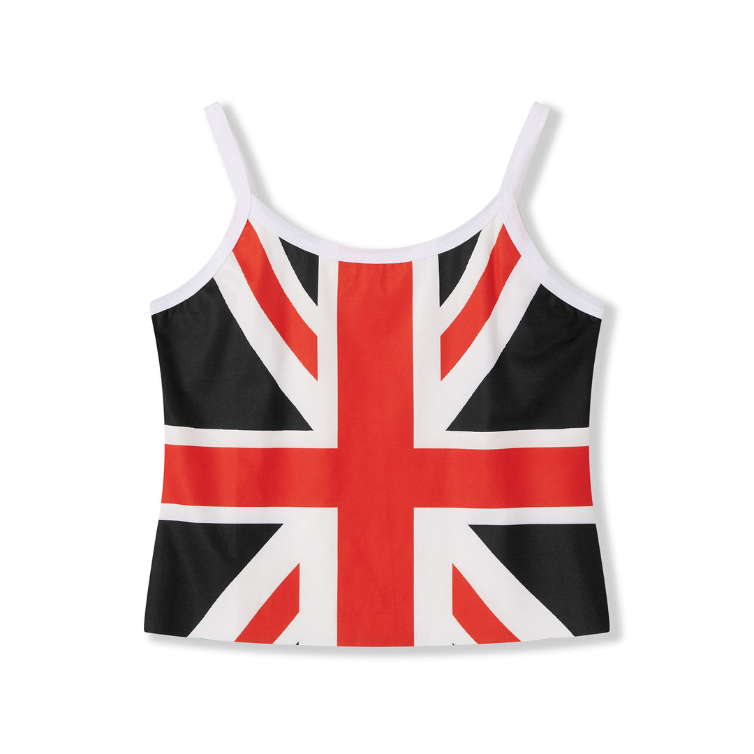 Dame Crop-Top med Britisk Motiv Skovae