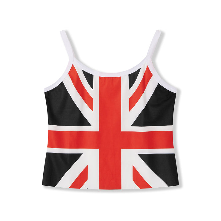 Dame Crop-Top med Britisk Motiv Skovae