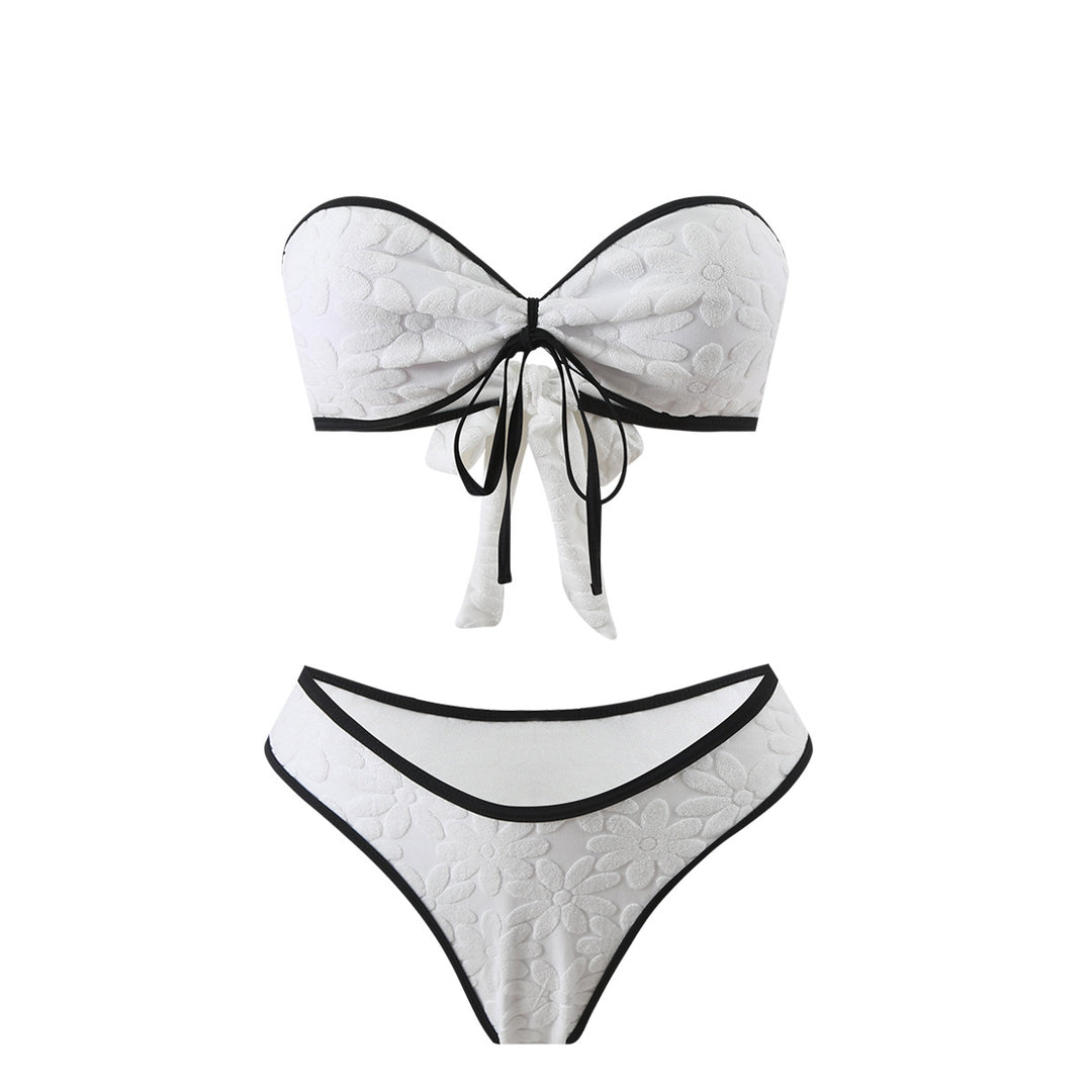 Dame blomsterprint stropløs bikini sæt Stilla