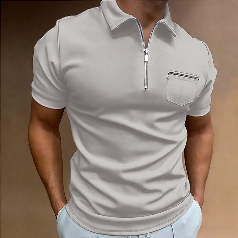 Herre Poloshirt med moderne lynlås og praktisk brystlomme Stilla