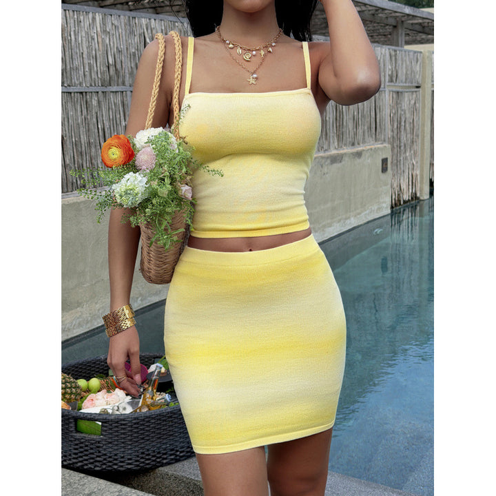 Damen Sommerliches Crop-Top und Minirock Set Skovae