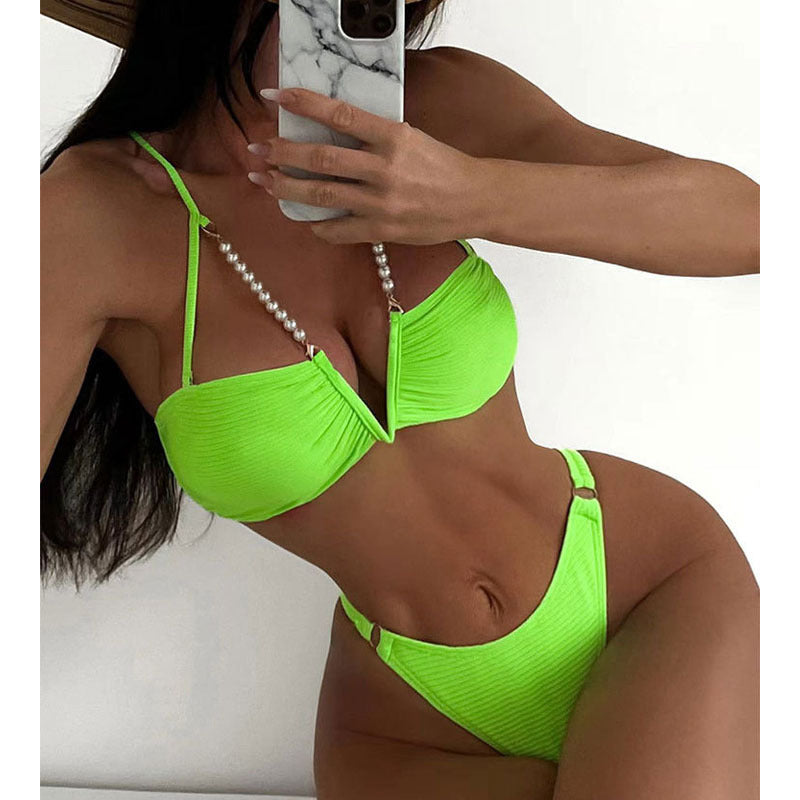 Dame raffinerede bikinier med perle accenter Skovae