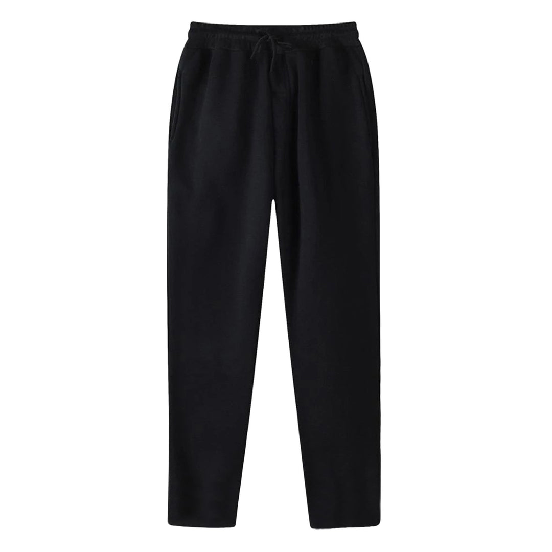 Herrer nan lige Sweatpants lavet af meleret bomuldsblanding med elastisk linning snoretræk og sidelommer Skovae
