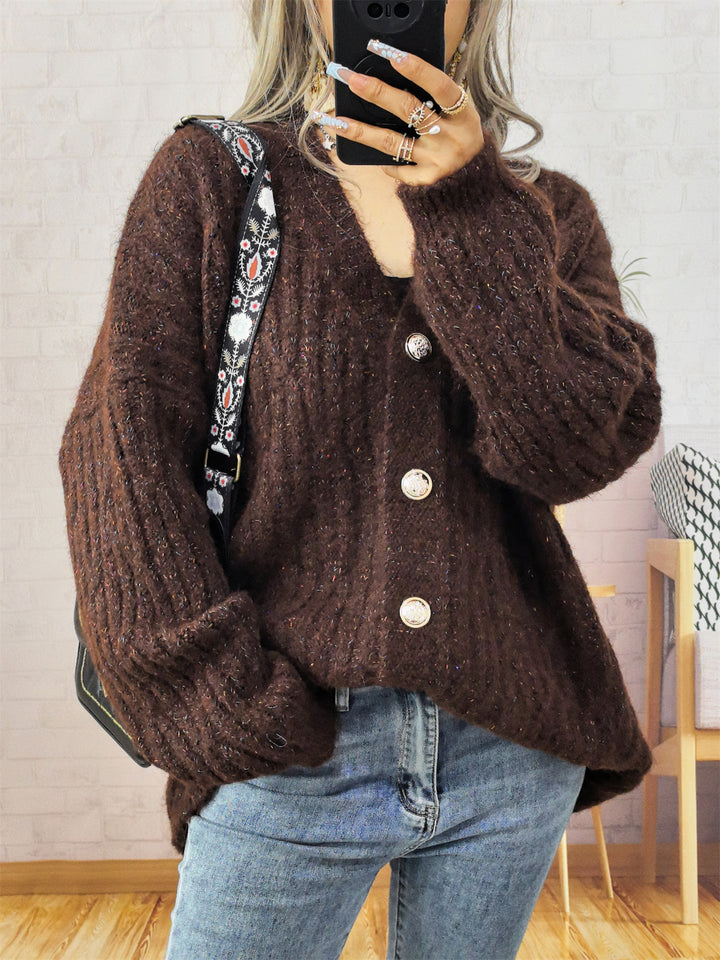 Kvindernes komfortable cardigan med knapdetaljer Stilla