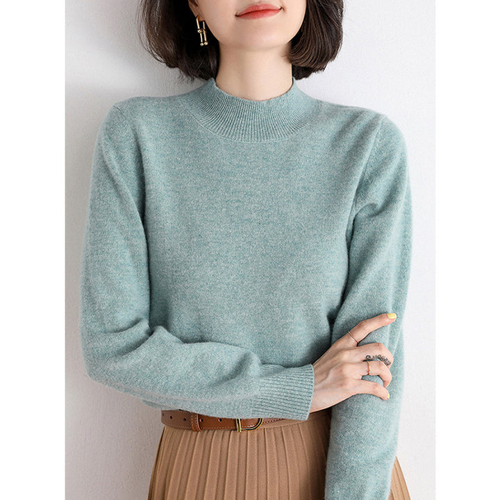 Dame elegant rullekrave sweater lavet af fin kashmirmix Stilla