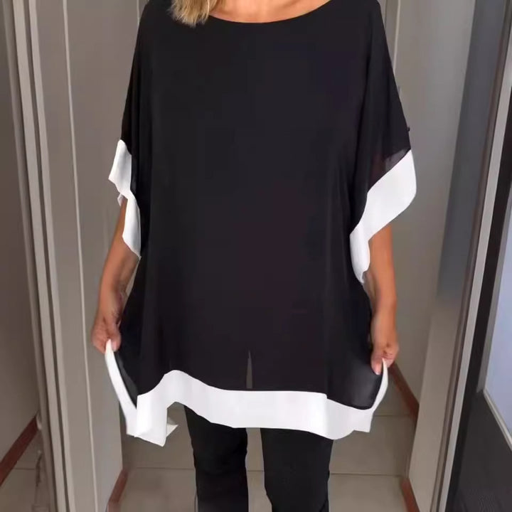 Dame Stilig To-farvet Tunika Bluse Stilla