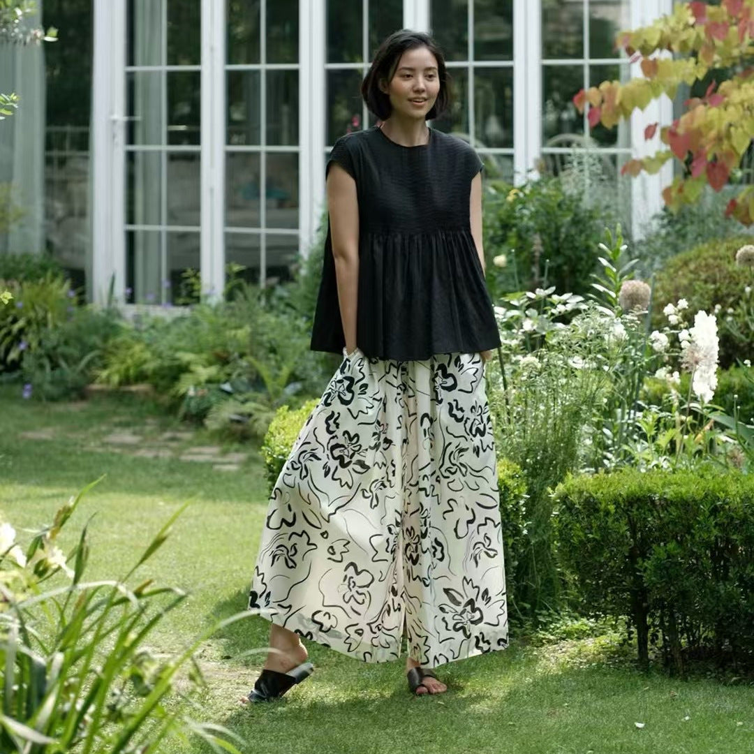 Femme Flydende Blomsterprint Culottes Stilla