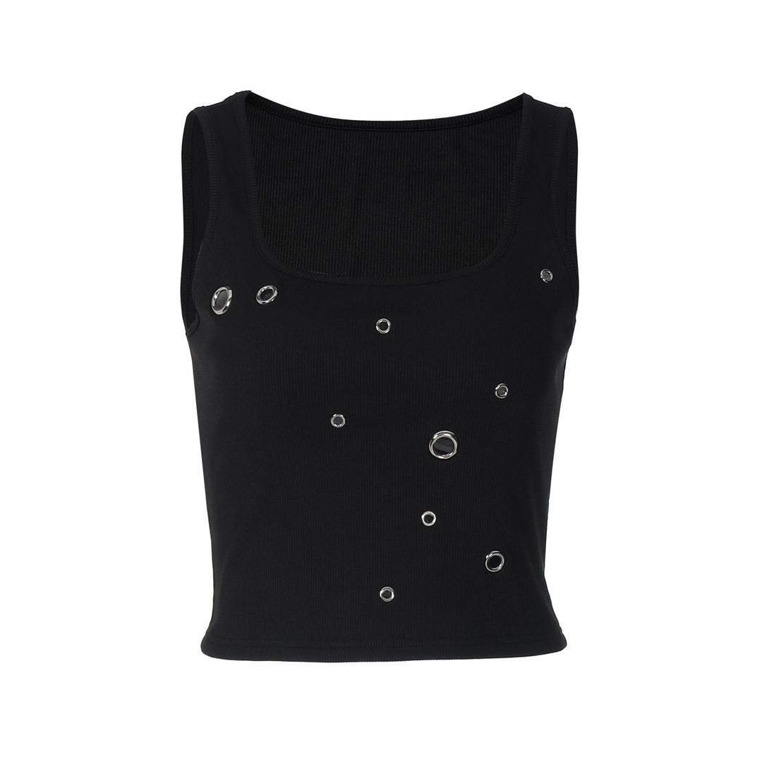 Dame Crop-Top med iøjnefaldende ringdetalje Skovae