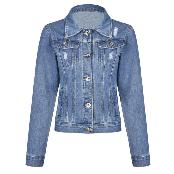 Dame Denim-jakke i afslappet vintage-stil med klassiske detaljer Stilla